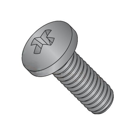 #10-32 X 3/8 In Phillips Pan Machine Screw, Plain Steel, 1000 PK